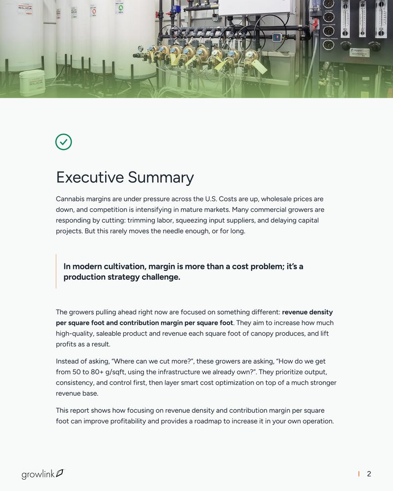 Executive Summary — revenue density framework
